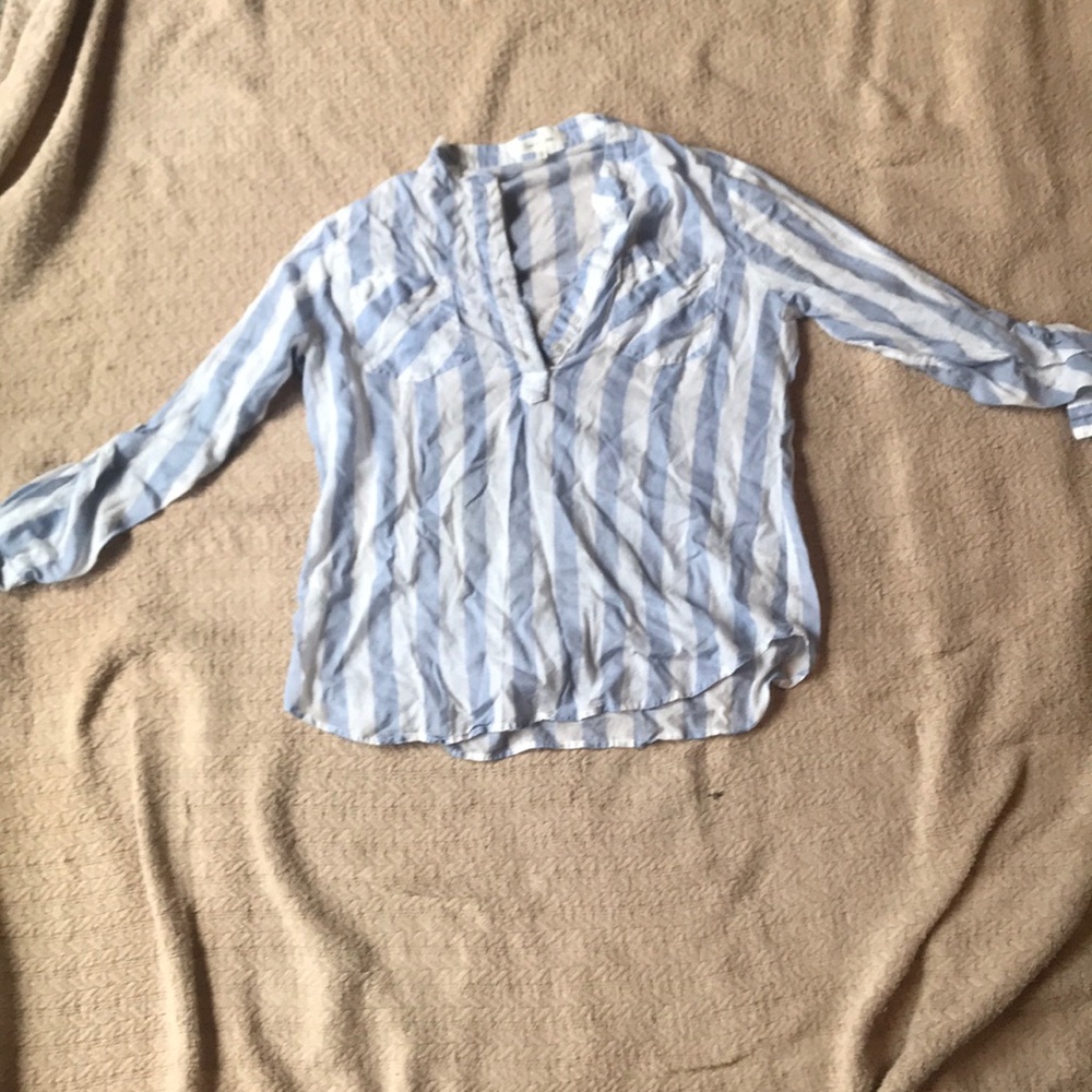 Blue and white blouse